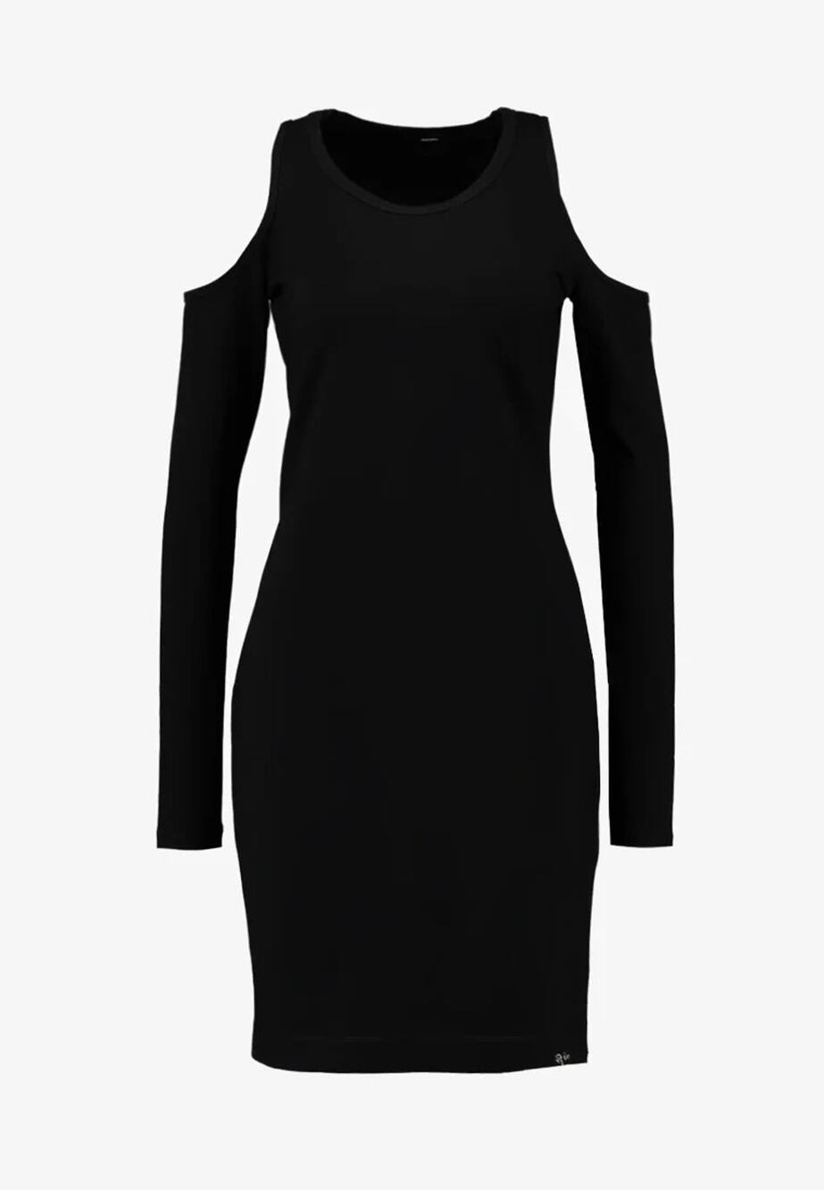 NWT Diesel Dress Black Long Sleeve Cold Shoulder Sheath Bodycon Round Neck XS